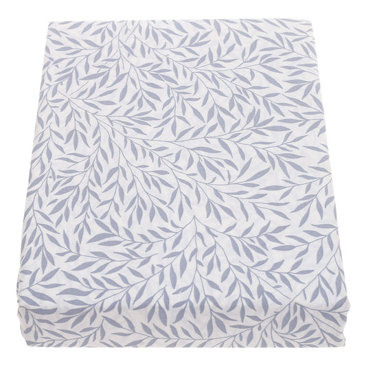 Double Bed Sheet Percale White & Grey 96X102" Rotary Printing - Habitt