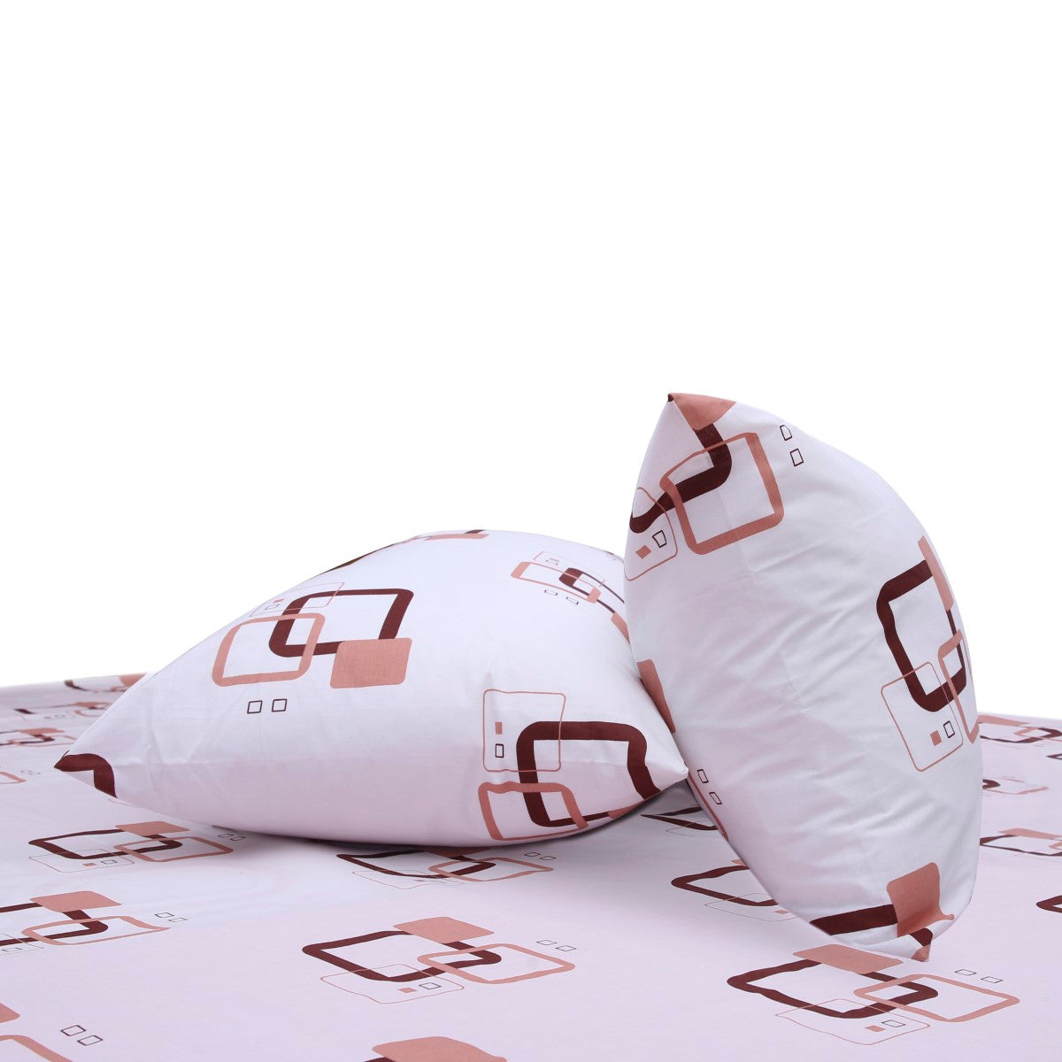 Brown & Black Geometric Double Bed Sheet 90x100" - Habitt