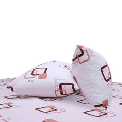 Brown & Black Geometric Double Bed Sheet 90x100" - Habitt