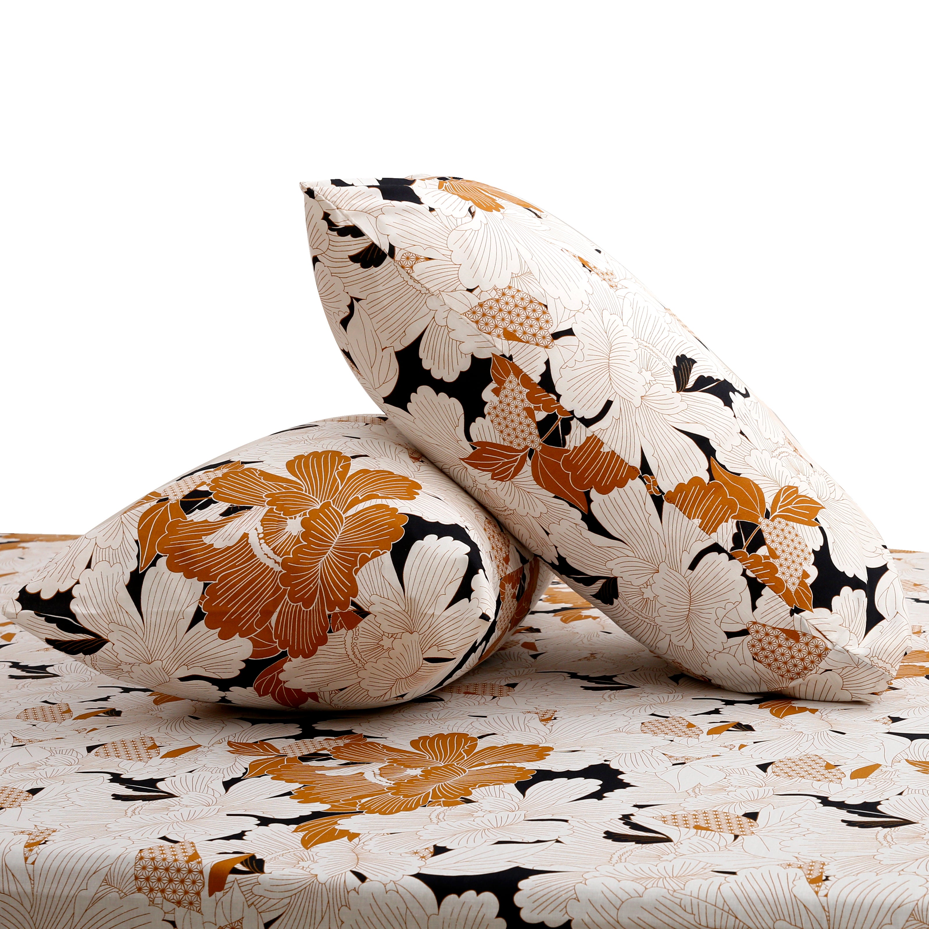 Brown Floral Double Bed Sheet – 90x100 Inches with 2 Pillow Covers - Habitt