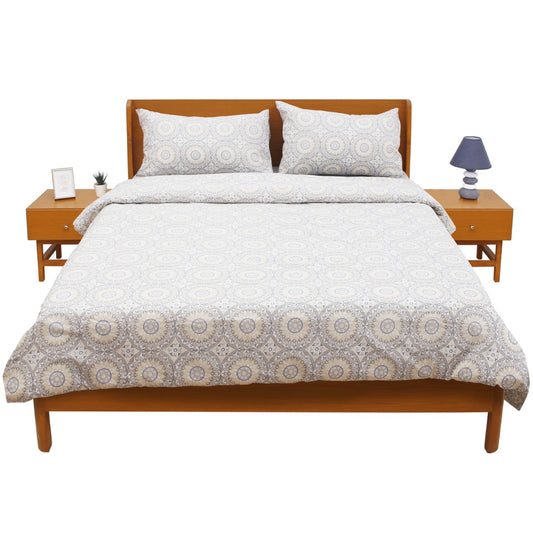 Grey Circles Double Quilt Cover 90x96" – Rotary Printing Percale - Habitt