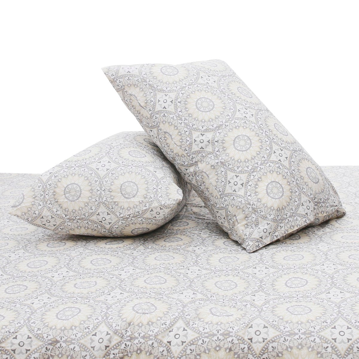 Grey Circles Double Quilt Cover 90x96" – Rotary Printing Percale - Habitt