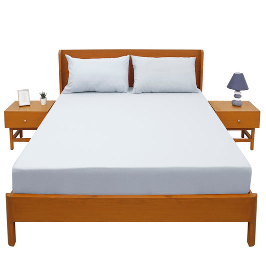 Sky Blue Dyed Double Bed Sheet 96x102" – Dyed Percale - Habitt