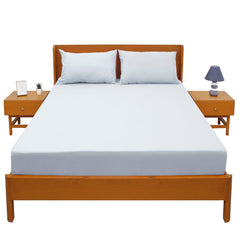 Sky Blue Dyed Double Bed Sheet 96x102" – Dyed Percale - Habitt