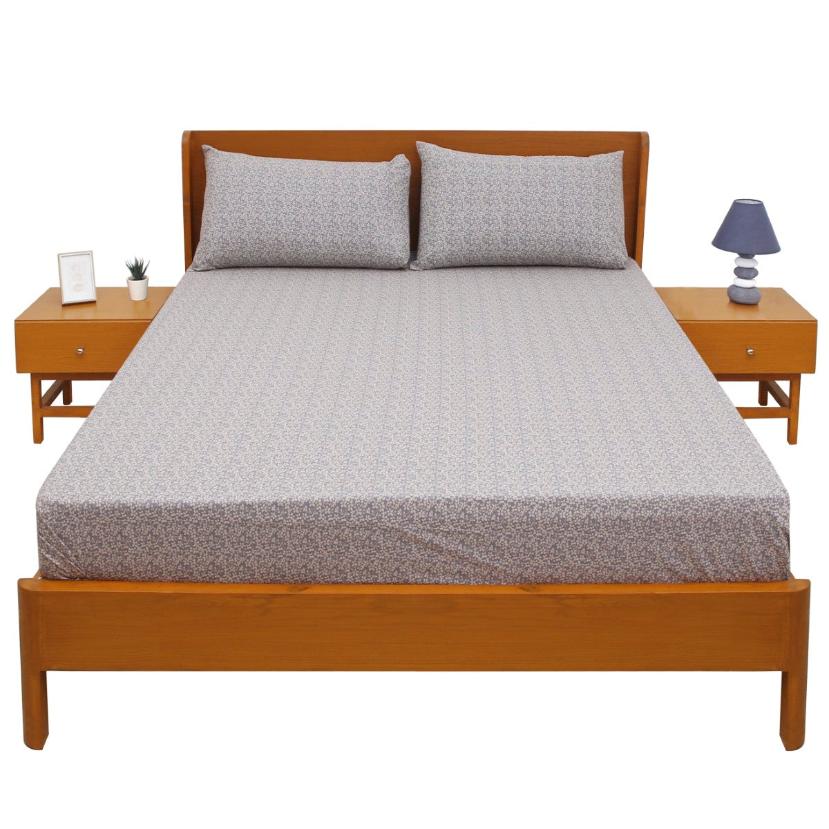 Floral Jaal Double Bed Sheet with Pillow Covers – 96x102 Inches - Habitt