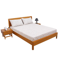 Floral Textures Double Bed Sheet with Pillow Covers – 96x102 Inches - Habitt