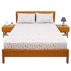 Floral Textures Double Bed Sheet with Pillow Covers – 96x102 Inches - Habitt