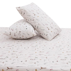 Floral Textures Double Bed Sheet with Pillow Covers – 96x102 Inches - Habitt