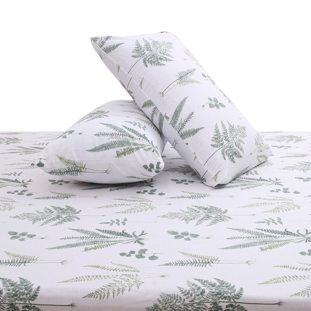 Green Textures Double Bed Sheet with Pillow Covers – 96x102 Inches - Habitt