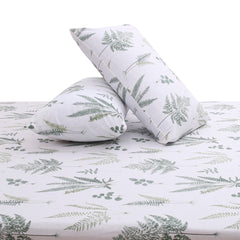 Green Textures Double Bed Sheet with Pillow Covers – 96x102 Inches - Habitt