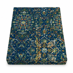 Azure Blue Double Bed Sheet – 96 x 102 Inches | Elegant Patterned Design, Soft Finish & Premium Comfort
