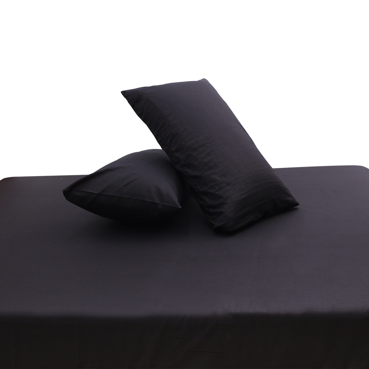 Premium Double Bed Sheet 96x102" – Black Dyed Cotton | Soft & Durable Bedding - Habitt
