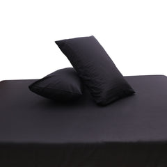 Premium Double Bed Sheet 96x102" – Black Dyed Cotton | Soft & Durable Bedding - Habitt