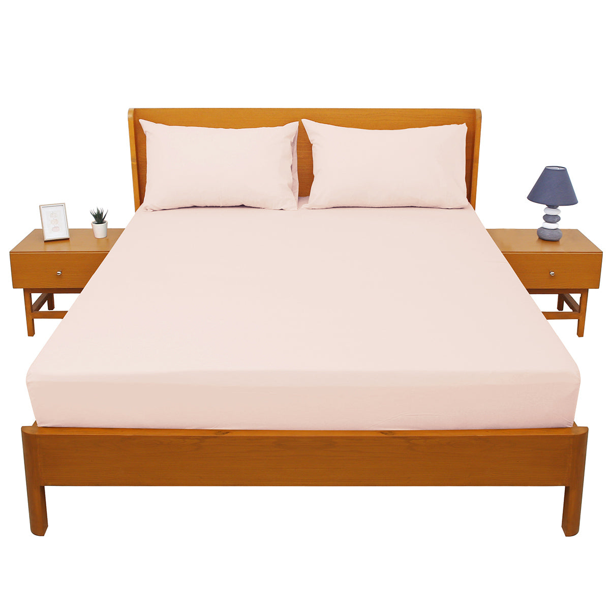 Premium Double Bed Sheet 96x102" – Cream Dyed Cotton | Elegant & Soft Bedding Set - Habitt