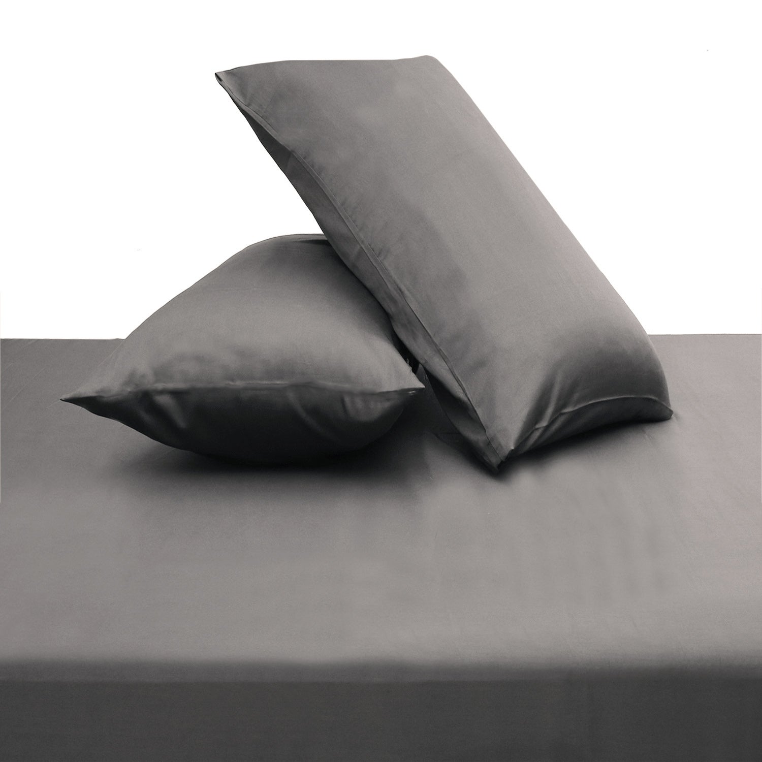 Premium Double Bed Sheet  – Solid Grey Dyed Cotton Bedsheet - Habitt