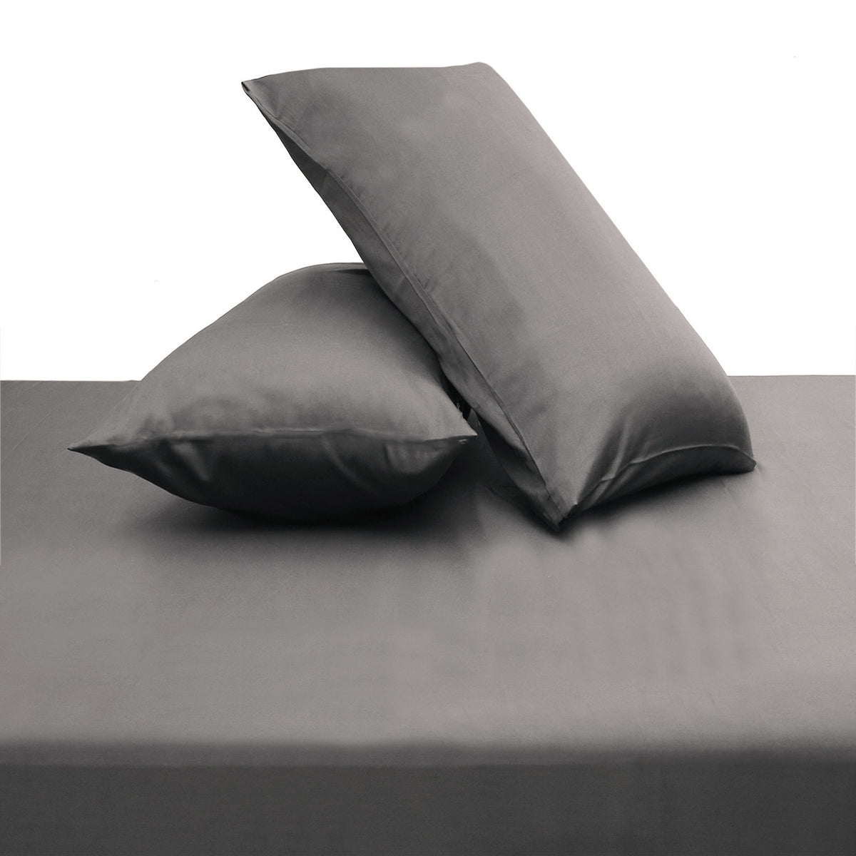 Premium Double Bed Sheet  – Solid Grey Dyed Cotton Bedsheet - Habitt