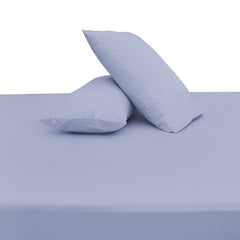 Premium Double Bed Sheet 96x102" – Sky Blue Dyed Cotton | Soft, Breathable & Elegant Bedding Set - Habitt