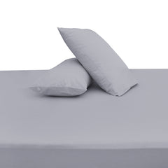Premium Double Bed Sheet 96x102" – Silver Grey Dyed Cotton | Soft, Elegant & Durable Bedding Set - Habitt