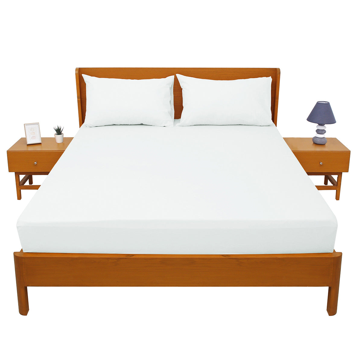 Premium Double Bed Sheet 96x102" – White Dyed Cotton | Soft, Elegant & Classic Bedding Set - Habitt
