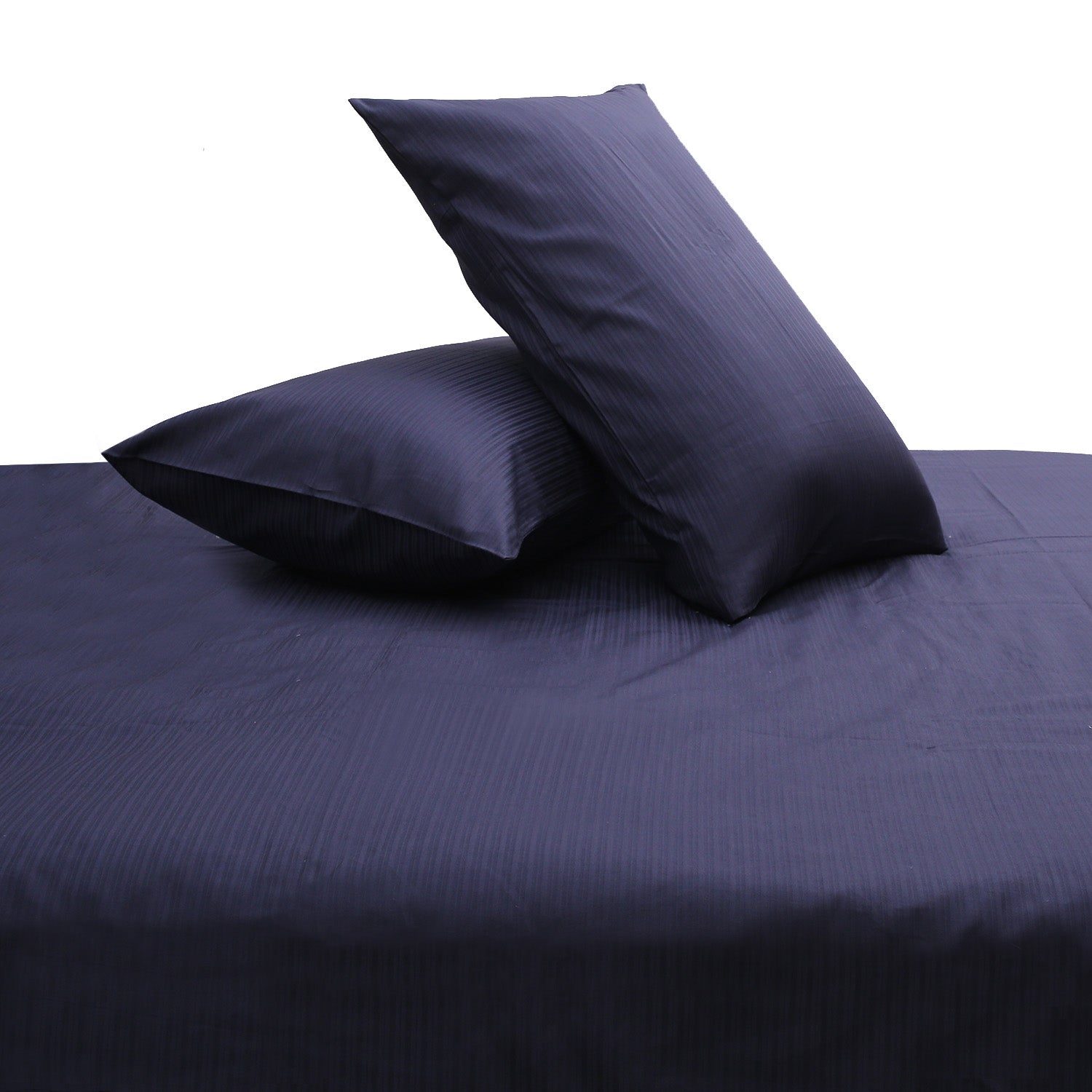 Blue Thin-Stripe Solid Dyed Double Bedding Set – 6 Pieces - Habitt