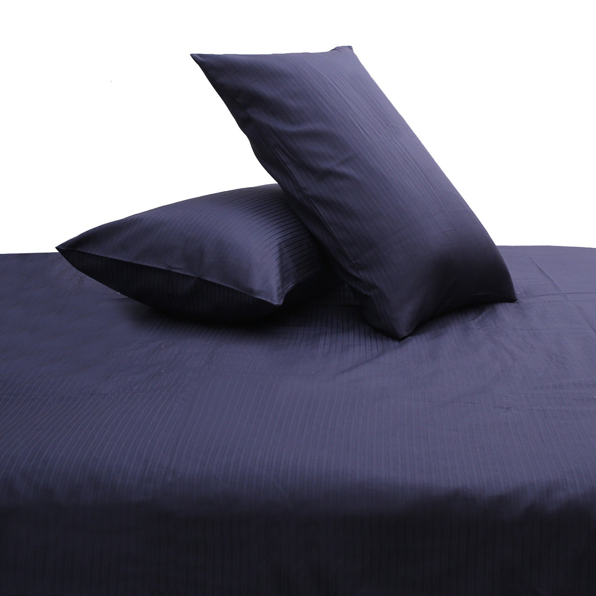 Blue Thin-Stripe Solid Dyed Double Bedding Set – 6 Pieces - Habitt