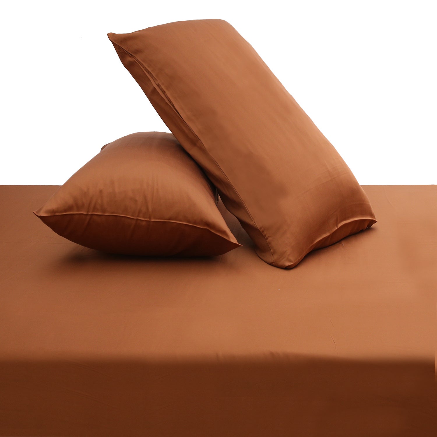 Copper Solid Dyed Double Bed Sheet – 96x102" - Habitt