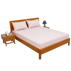 Light Pink Solid Dyed Double Bed Sheet – 96x102" - Habitt