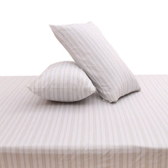 Linear Greens Double Bed Sheet 96″ × 102″ – Fresh Contemporary Line-Pattern Bedding - Habitt