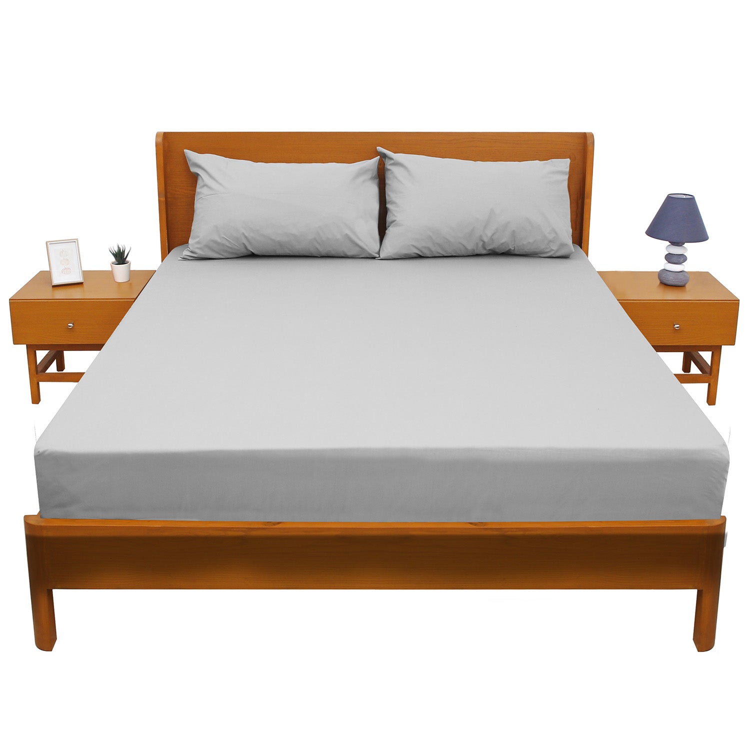 Old Silver Solid Dyed Double Bed Sheet – 96x102" - Habitt