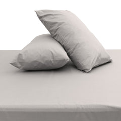Old Silver Solid Dyed Double Bed Sheet – 96x102" - Habitt