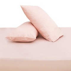 Peach PC Dyed Double Bed Sheet – 96x102" - Habitt