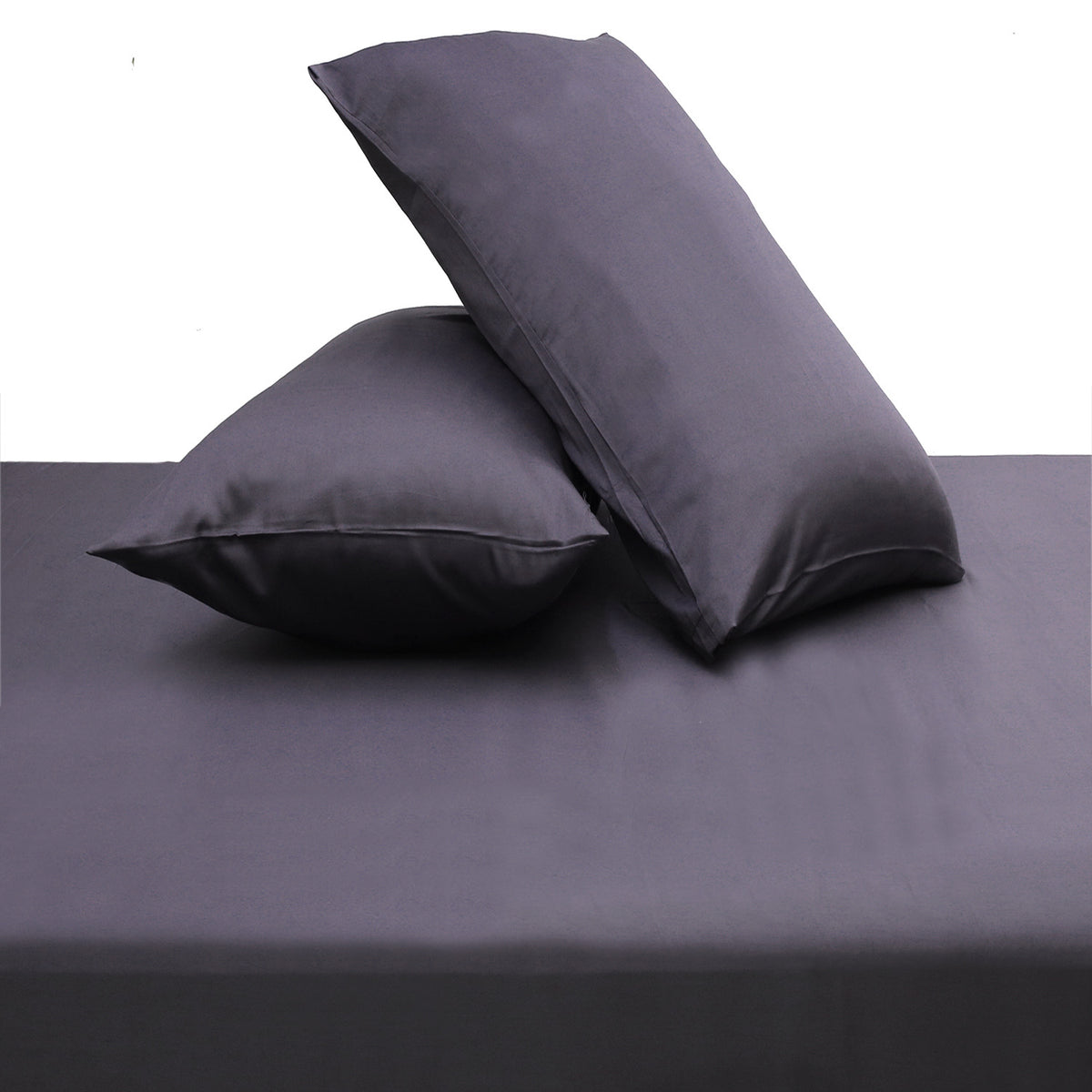 Trafalgar Grey Solid Dyed Double Bedding Set – 6 Pieces - Habitt