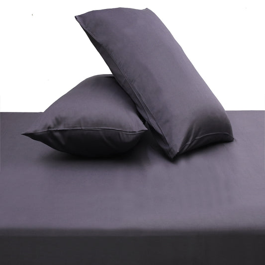 Trafalgar Grey Solid Dyed Double Bedding Set – 6 Pieces - Habitt