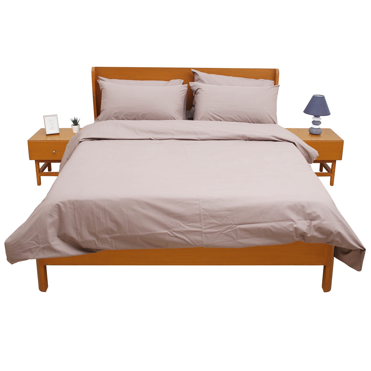 Tuope Grey PC Dyed Double Bedding Set of 6 - Habitt