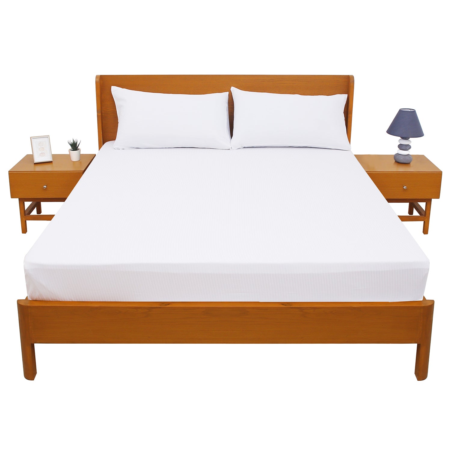 White Solid Dyed Double Bed Sheet – 96x102" - Habitt