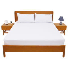 White Solid Dyed Double Bed Sheet – 96x102" - Habitt