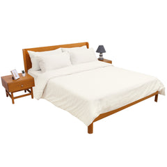 White Solid Dyed Double Bedding Set – 6 Pieces - Habitt