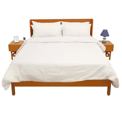 White Solid Dyed Double Bedding Set – 6 Pieces - Habitt