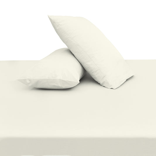 White Solid Dyed Double Bedding Set – 6 Pieces - Habitt