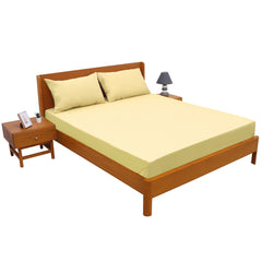 Cream Dyed Double Bed Sheet 96x102" – Soft Elegant Solid Bedding - Habitt