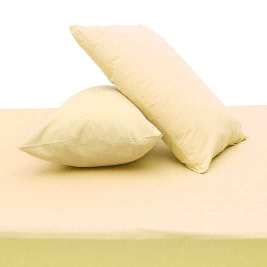 Cream Dyed Double Bed Sheet 96x102" – Soft Elegant Solid Bedding - Habitt