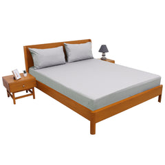 Oyster Grey Dyed Double Bed Sheet 96x102" – Soft Neutral Premium Bedding - Habitt