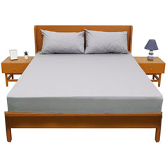 Oyster Grey Dyed Double Bed Sheet 96x102" – Soft Neutral Premium Bedding - Habitt