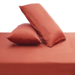 Red Dyed Double Bed Sheet 96x102 – Rich Solid Premium Bedding - Habitt