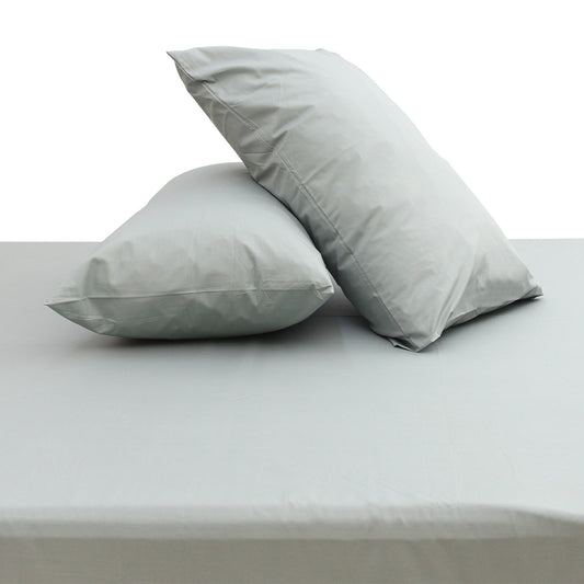 Silver Grey Dyed Double Bed Sheet 96x102" – Modern Neutral Premium Bedding - Habitt