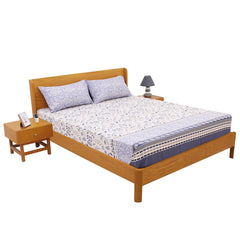 Blue Heritage Double Bed Sheet Set | Soft & Elegant Printed Bedding | 94x98 Inches - Habitt