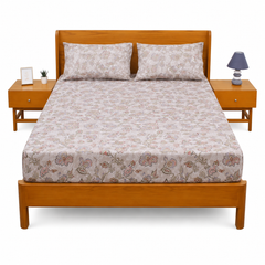 Lavender Garden Double Bed Sheet Set | Elegant Floral Printed Bedding | 94x98 Inches - Habitt