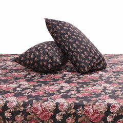 Pink Bloom Double Bed Sheet Set | Elegant Rose Floral Printed Bedding | 94x98 Inches - Habitt