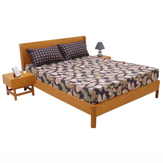 Purple Garden Double Bed Sheet 94x98" - Habitt