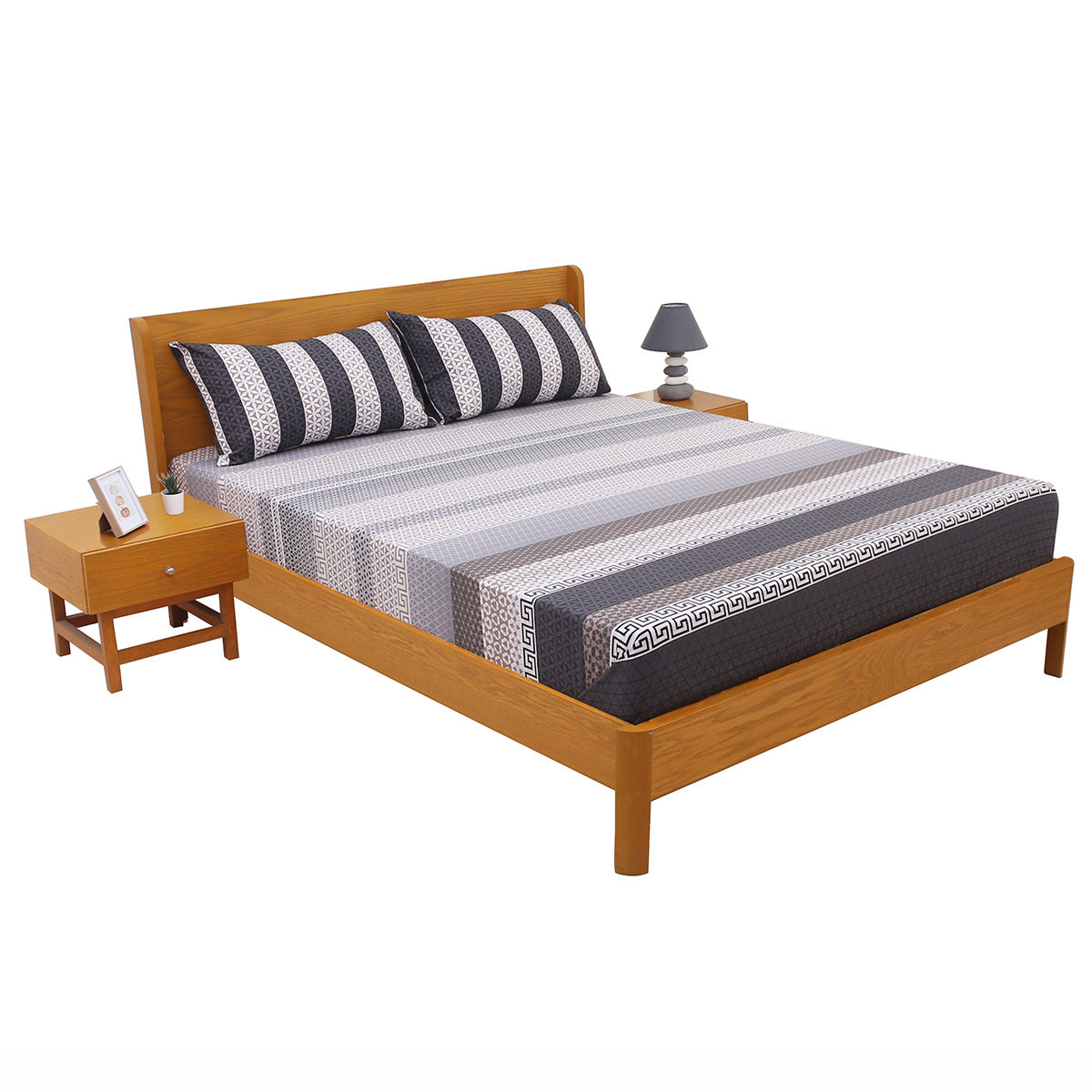 Striped Double Bed Sheet 94x98" - Habitt